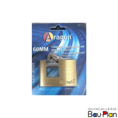 CANDADO BRONCE SOLIDO 60MM SEGURIDAD ARAGON1