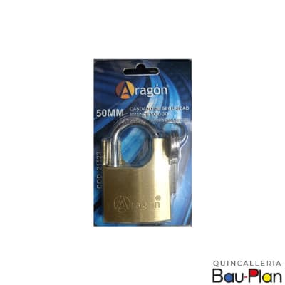 CANDADO BRONCE SOLIDO 50MM SEGURIDAD ARAGON1