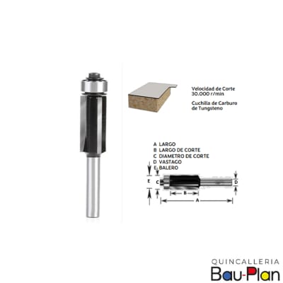FRESA ROUTER RECTA CON RODAMIENTO 1/4 x 3/4 x 1 x 2-5/81