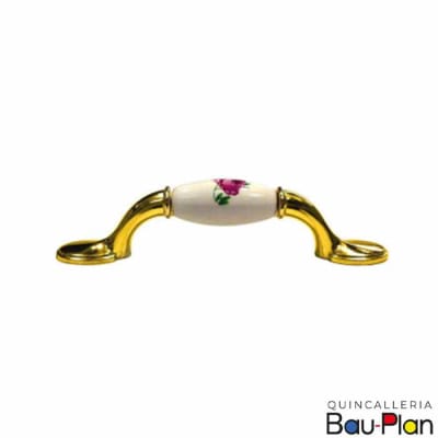 TIRADOR MANILLA CURVA PORCELANA FLOR BRIL. ROSA 10327 (Unidad)1
