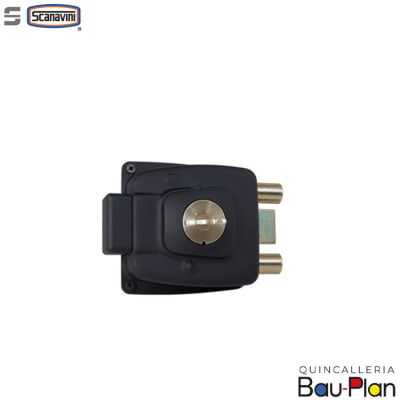 CERRADURA SOBREPONER  Acceso Ppal y Reja. Acero Esmal Negro 2002-30.N1