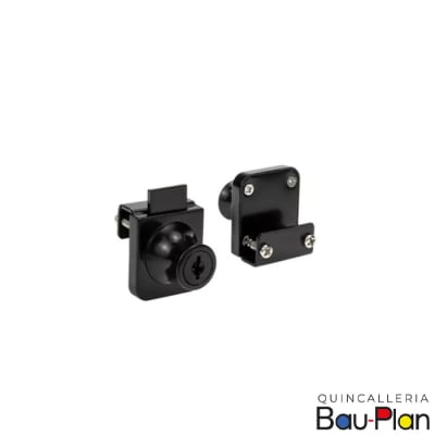 CERRADURA 209, vidrio, NEGRA, 1 Puerta hasta 8 mm espesor1