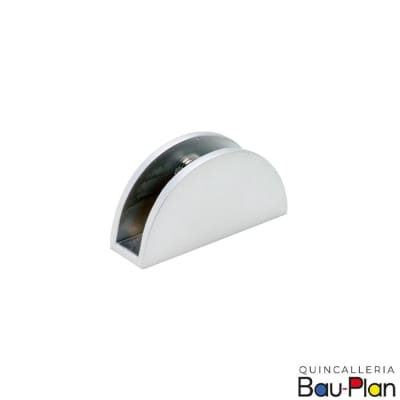 Escuadra para Vidrio 1/2 Luna Acero Grande  51,4x24mm1