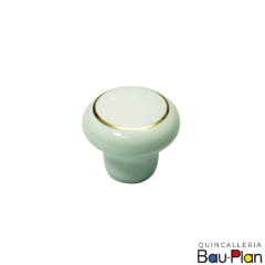 TIRADOR Cerámico  Blanco  a/Oro Mediano 3502. 1G. 26