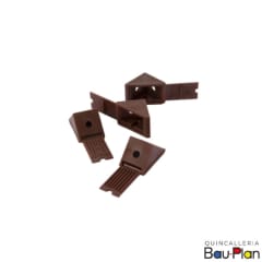 ESCUADRA Triangular (100 un) Plástica CAFE para mueble