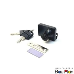CERRADURA VIDRIO 409 NEGRA DOBLE
