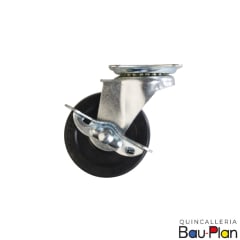 RUEDA GOMA C/BASE GIRATORIA 1 1/2 C/FRENO 20KG (Unidad)