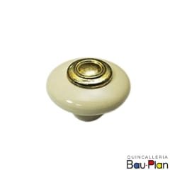 TIRADOR CERAMICA BEIGE-ORO 50006-3AL