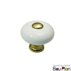 TIRADOR CERAMICA BLANCO-ORO 50006-3WT
