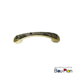 TIRADOR PALOMO ORO MARMOL GRIS 96MM