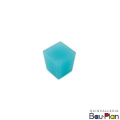 PERILLA CUADRADO AZUL RESINA 22MM