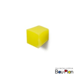 PERILLA CUADRADO AMARILLO RESINA 22MM