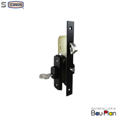 CERRADURA EMBUTIR  de Gancho/ Pta de Corredera/ Cerrojo Anti-alzamiento/ Negro