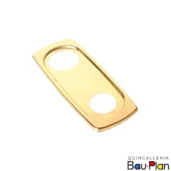 PLACA PARA POMO Y CERROJO Bronce Pulido