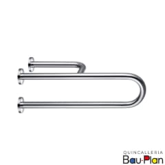 BARRA SEGURIDAD TRES APOYOS Acero inox 304 ø32mm Medidas: 600x130mm