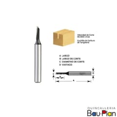 FRESA ROUTER RECTA UN FILO 1/4 x 3/16 x 1/2 x 2