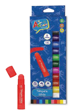 TEMPERA SOLIDA 10GRS 12 COLORES