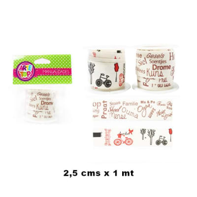 ROLLO CINTA TELA DISEÑOS 2/1MT/ 360