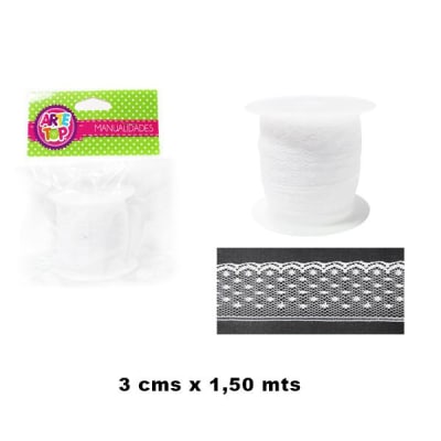 ROLLO BLONDA 1 ENCAJE BLANCO NEGRO/360