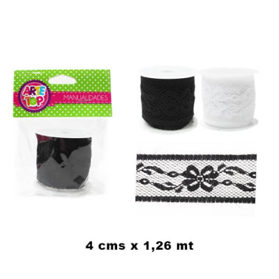 ROLLO BLONDA 2 ENCAJE BLANCO NEGRO/360