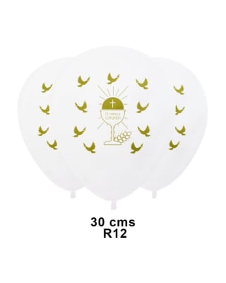GLOBO N°12 25 UNIDADES MI PRIMERA COMUNION BLANCO