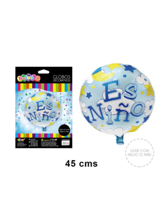 GLOBO METAL ES NIÑO 45CM