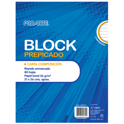 BLOCK PREPICADO CARTA COMPOSICION 80HJS