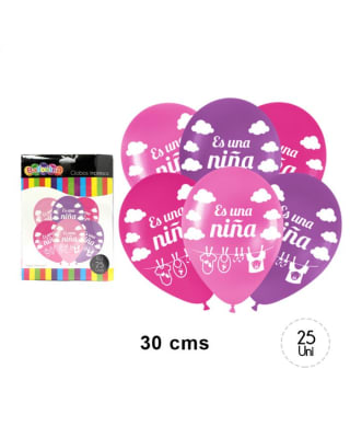 GLOBOS N°12 25 UNIDADES DISEÑO ES NIÑA
