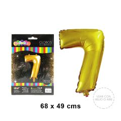 GLOBO METALICO GOLD NUMERO 7