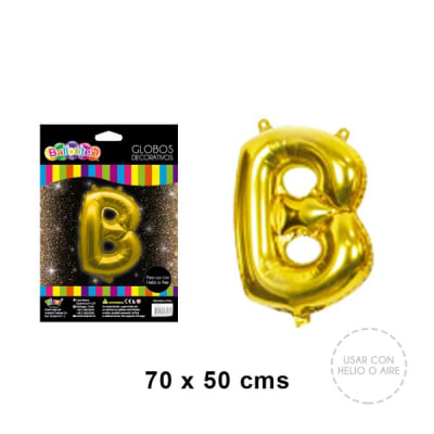 GLOBO METALICO LETRA GOLD B