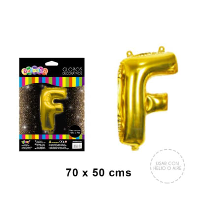 GLOBO METALICO LETRA GOLD F