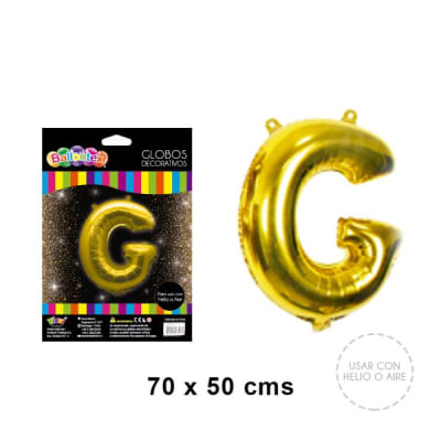 GLOBO METALICO LETRA GOLD G