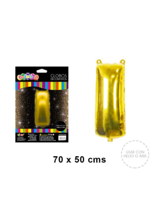 GLOBO METALICO LETRA GOLD I