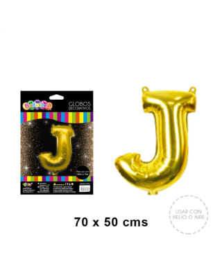 GLOBO METALICO LETRA GOLD J