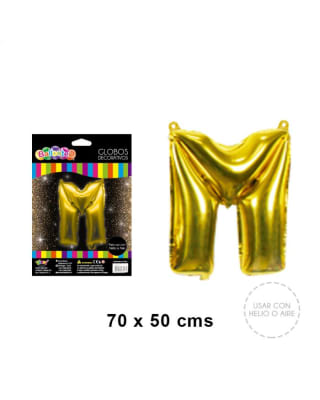 GLOBO METALICO LETRA GOLD M