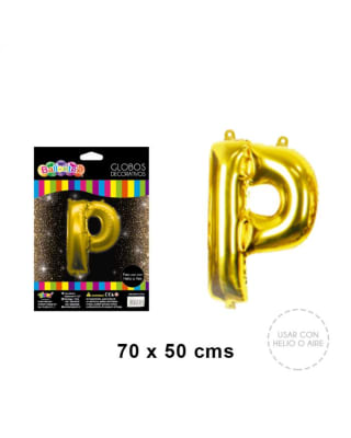 GLOBO METALICO LETRA GOLD P