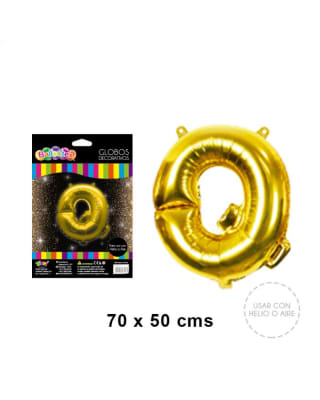 GLOBO METALICO LETRA GOLD Q