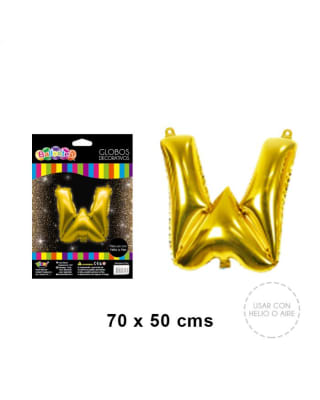 GLOBO METALICO LETRA GOLD W