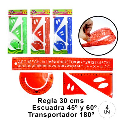 SET DE REGLAS 30CM FLEXIBLES