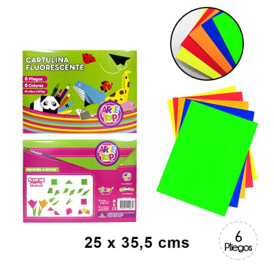 ESTUCHE ARTE TOP PAPEL CARTULINA FLUOR 25X35CM