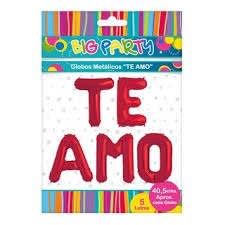 GLOBO METALICO LETRAS TE AMO