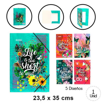 CARPETA CON ELASTICO NUOVO OFFICE MUJER NIÑA TRZ-4