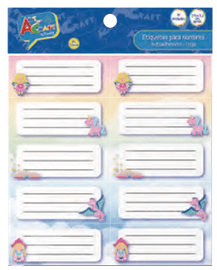 ETIQUETA ADHESIVA PARA NOMBRE 3,5X7cm (10 unidades) UNISEX