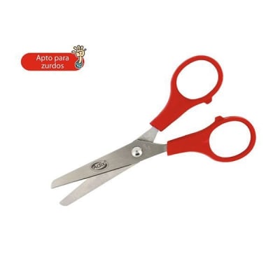 TIJERA ESCOLAR 12 CM ZURDO ROJA