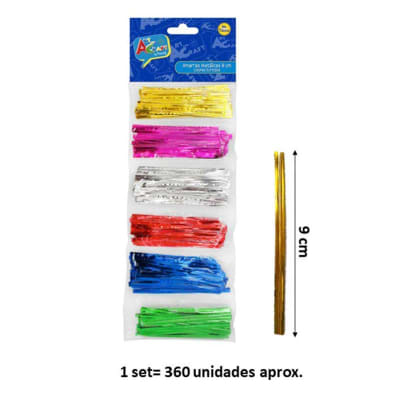 AMARRAS METALICAS 8CMS COLORES SURTIDOS 40 UN