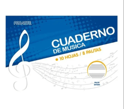 CUADERNO MUSICA PAUTA ENTERA