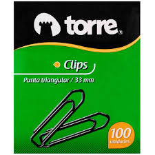 CLIPS METALICO 33mm N°1 PTA. TRIANGULAR