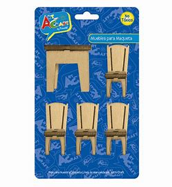 MUEBLES PARA MAQUETA COMEDOR 5PCS