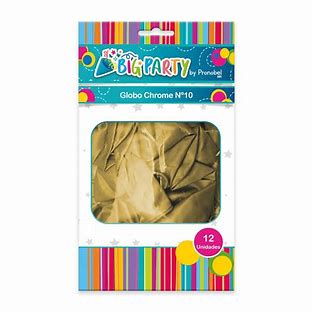 GLOBOS N°10 12 UNIDADES CHROME FELIZ CUMPLEAÑOS DORADO-PLATEADO