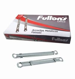 CAJA ACCOCLIPS 50 UNIDADES METALICOS PLATEADO 80MM APROX